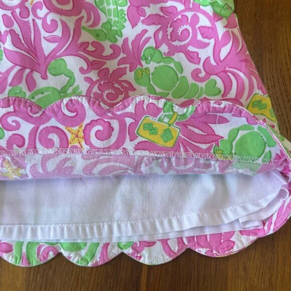 LILLY PULITZER Sea Creatures Dress Girls 3-6 Months Infant Girl Pink Green Crabs - Picture 6 of 9